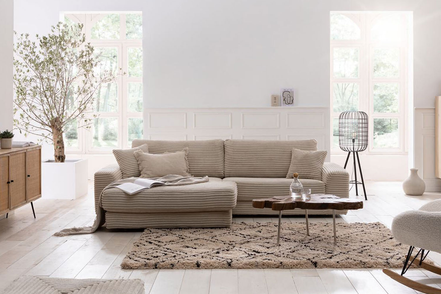 Gutmann Bari Ecksofa in Trendstoff Cord