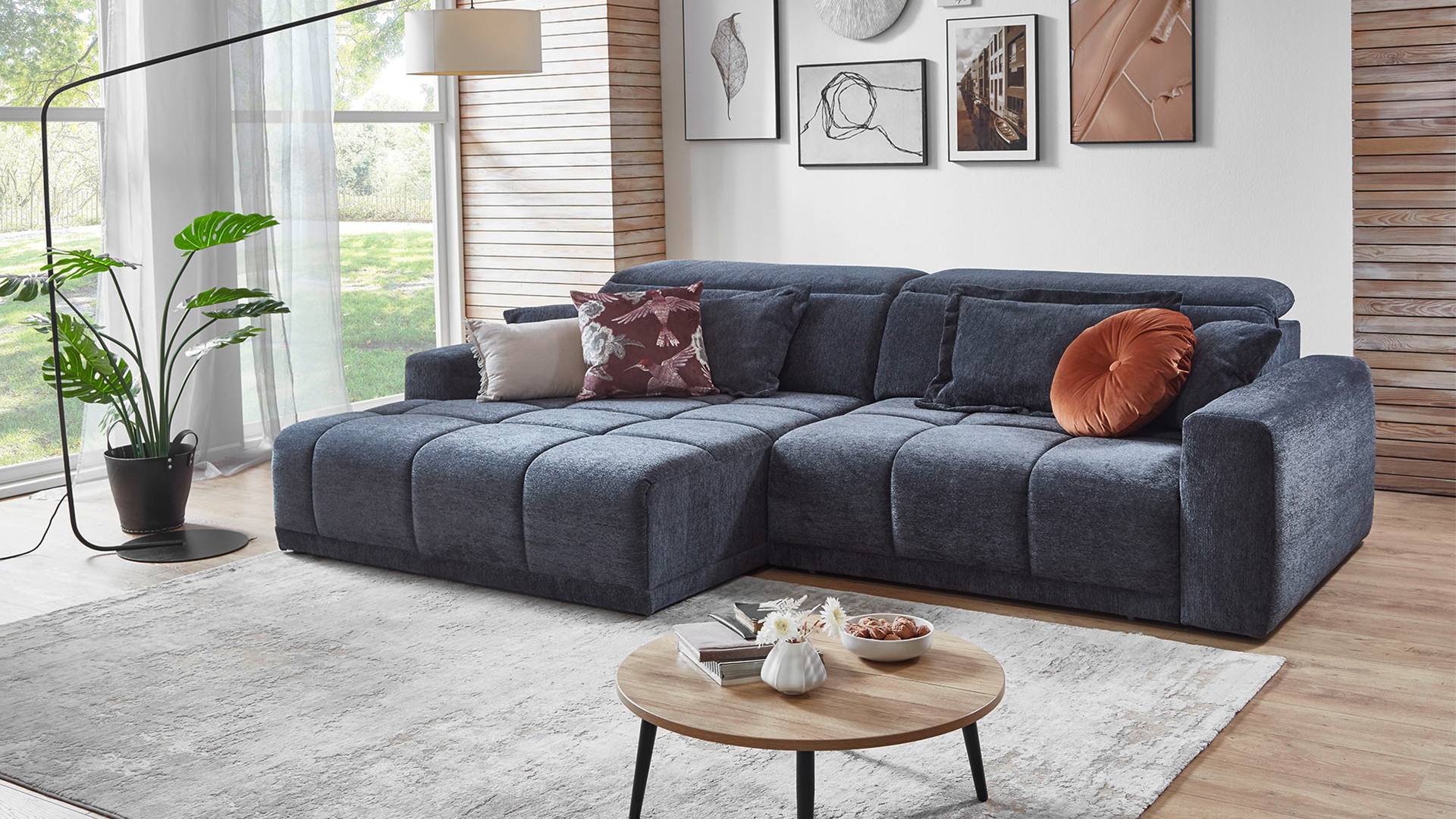 Ecksofa Brook mit motorischem Sitzvorzug in Stoff-0646Brook00WW