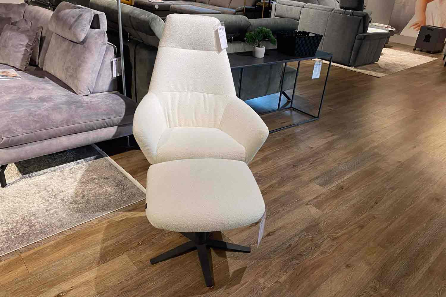 Musterring Match It Sessel mit Hocker in Bouclé
