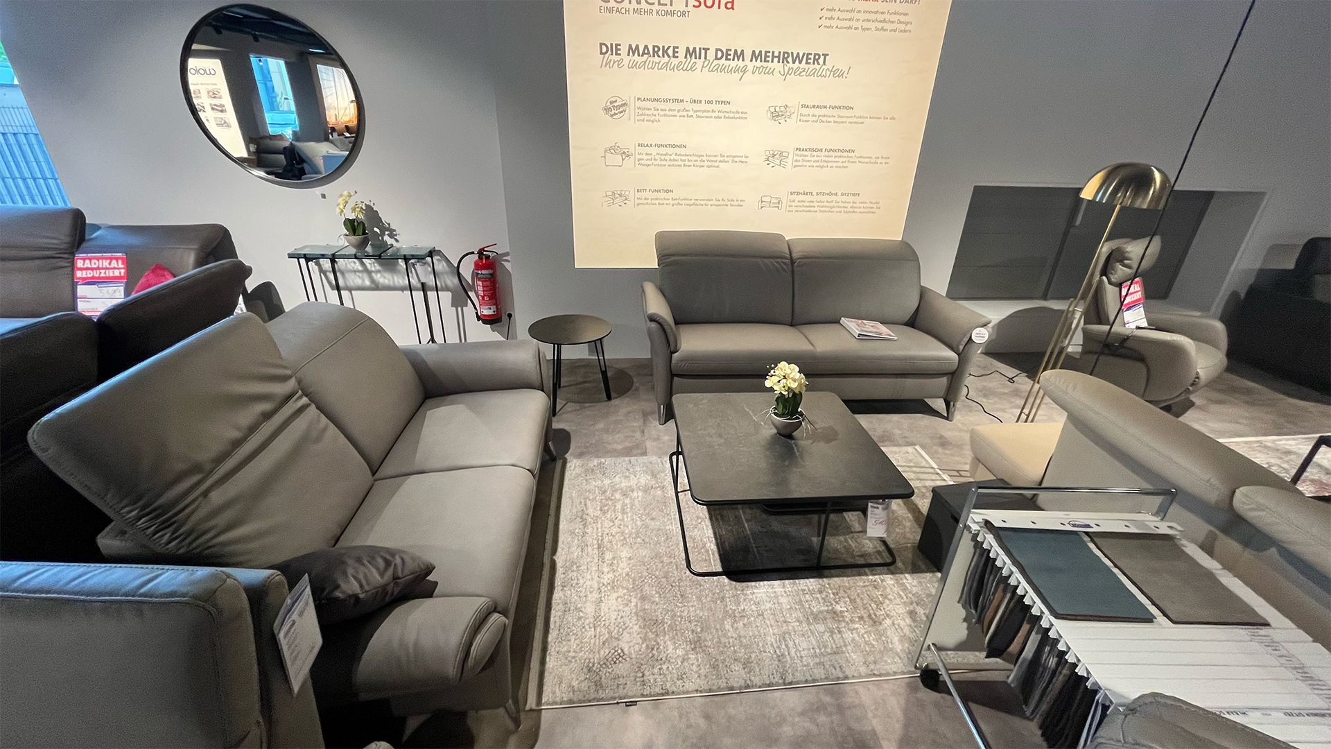 Couchgarnitur mit motorischen Funktionen in Smart Touch Stoff -07640151-02-36WW-A