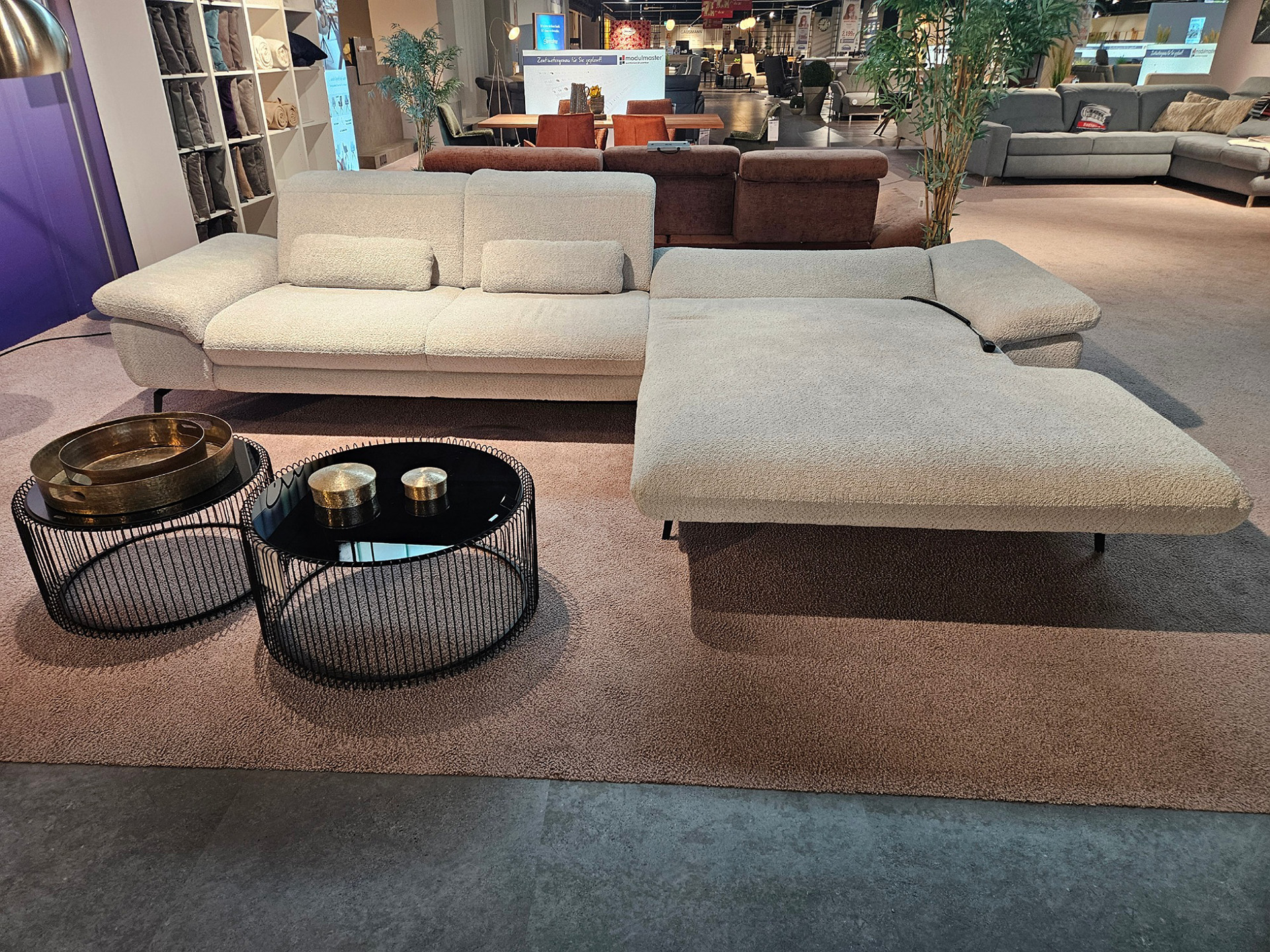 Ecksofa inkl. motorischer Funktion und manueller Sitztiefenverstellung in Stoff-0813004204-34WW