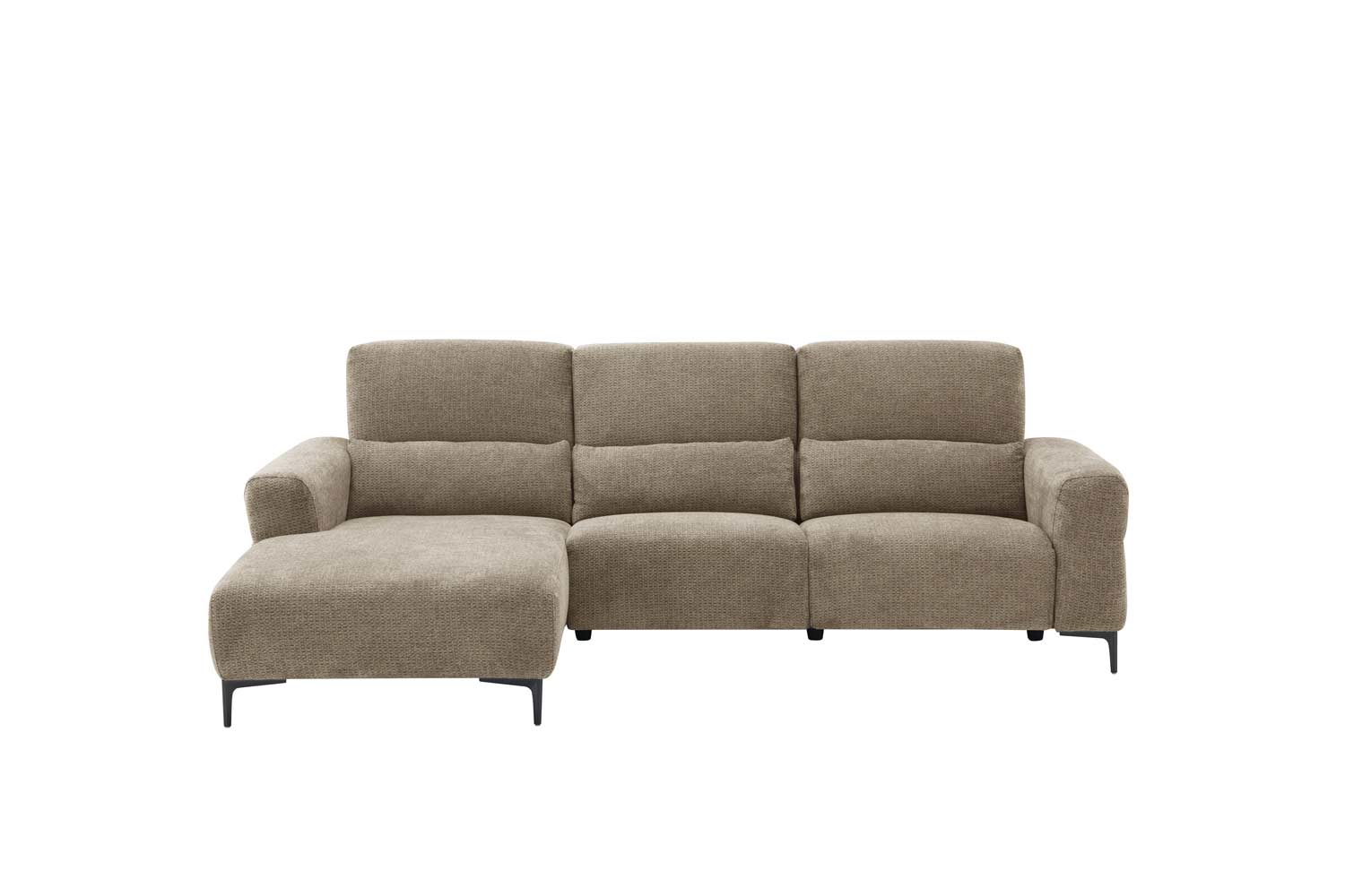 Ecksofa inkl. motorischer Funktion im trendigen Retro Stoff 