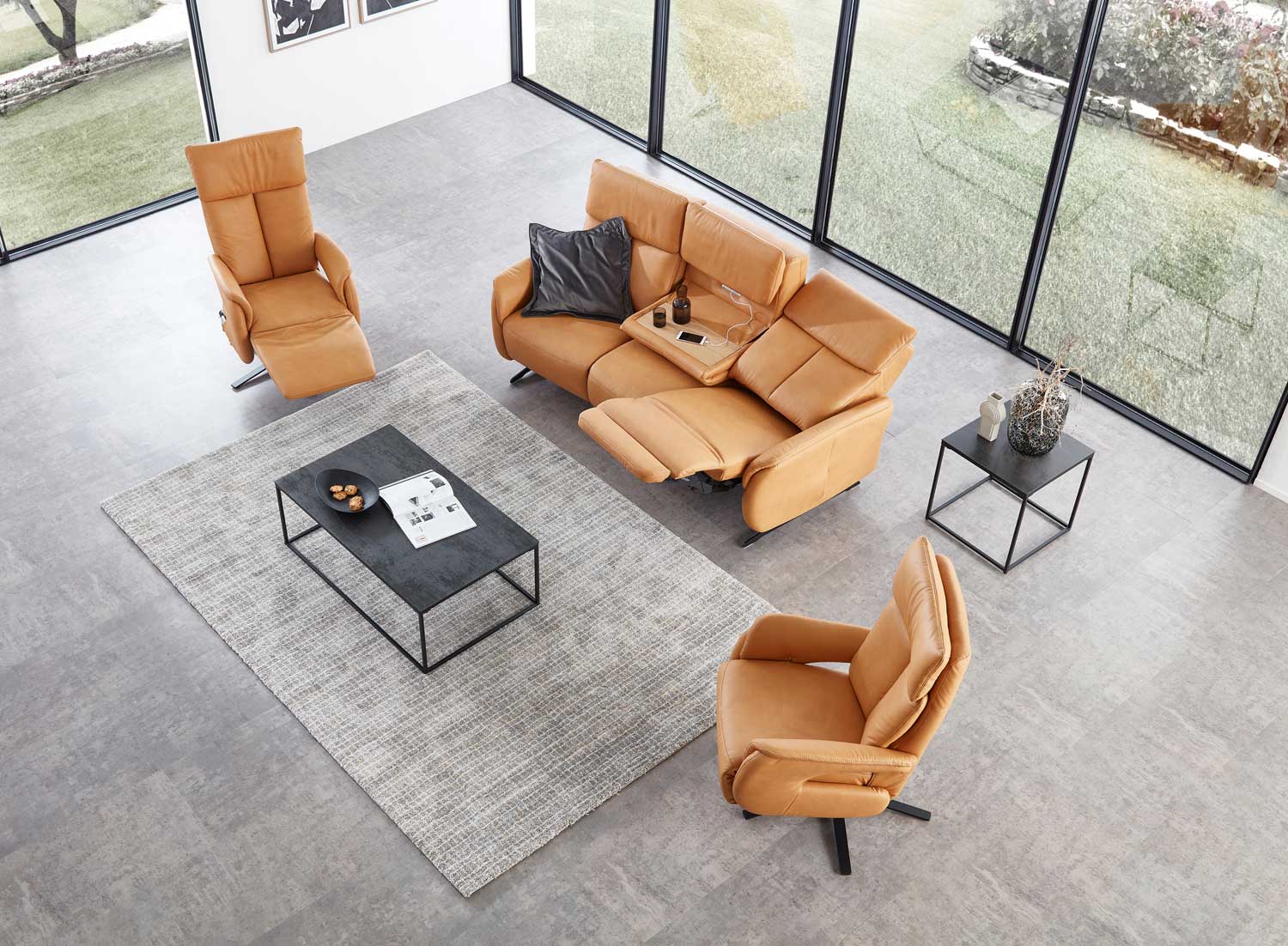 Stoff Rundsofa mit optionalen Funktionen