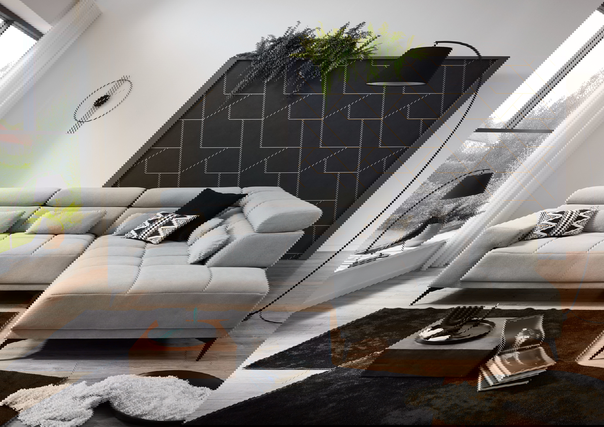 Ecksofa Wave 2.0 mit motorischen XL-Sitzvorzug in Stoff-0646Wave2.0WW
