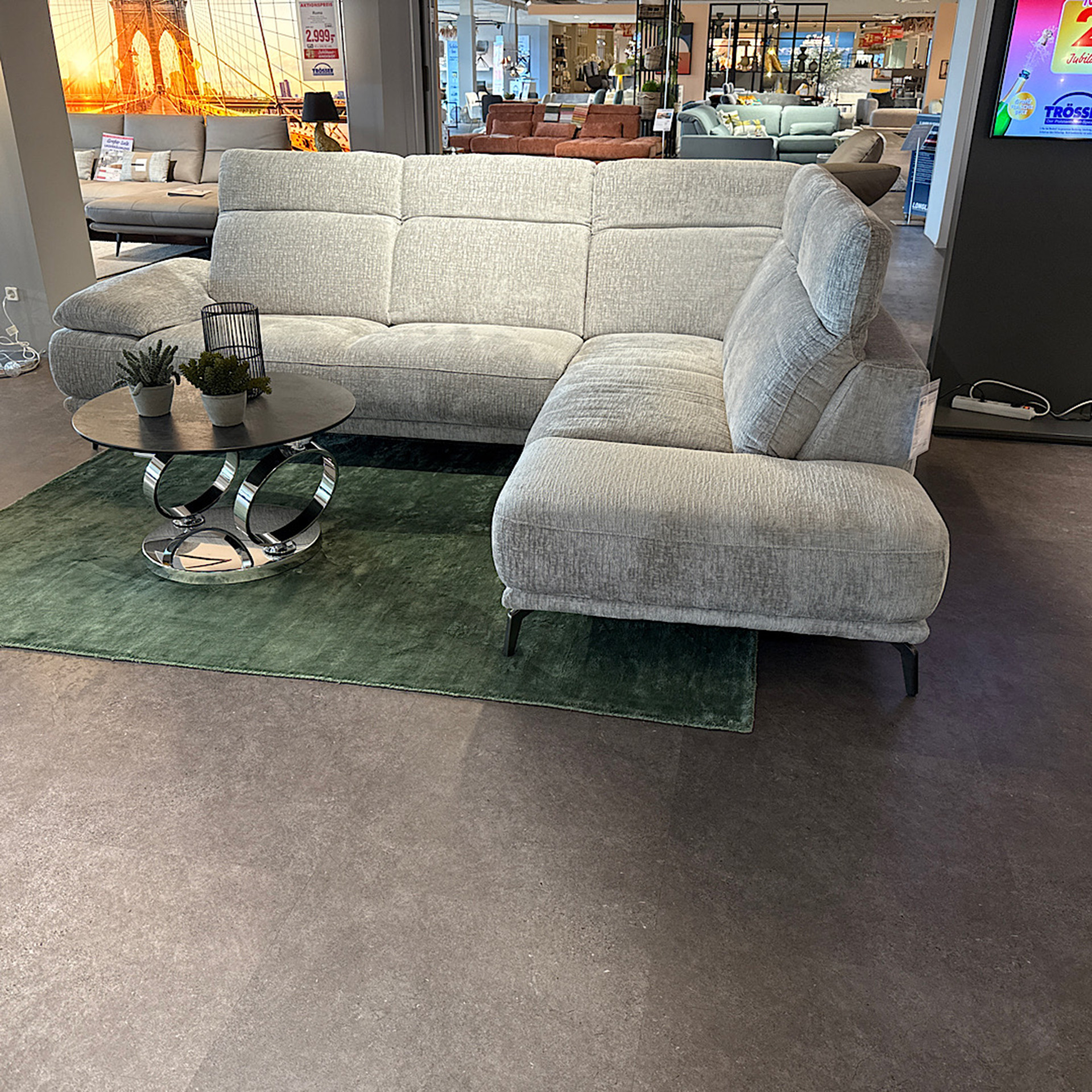 Cuoio Stoff Ecksofa inkl. manueller Kopfteilverstellung-0597101700-45WW-A