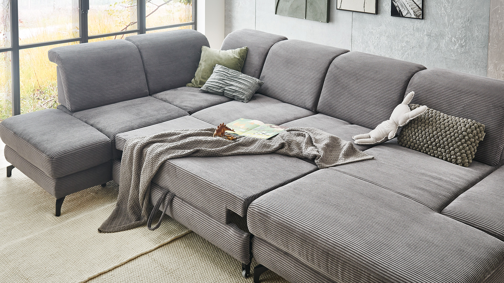Wohnlandschaft Belfast in Trendstoff Cord Wohnlandschaft Belfast in Trendstoff Cord-07680247WW1