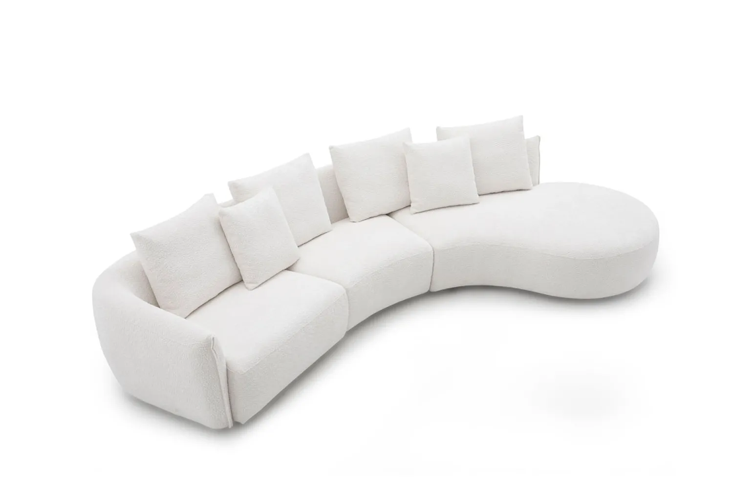 Designer Ecksofa in Boucle Stoff