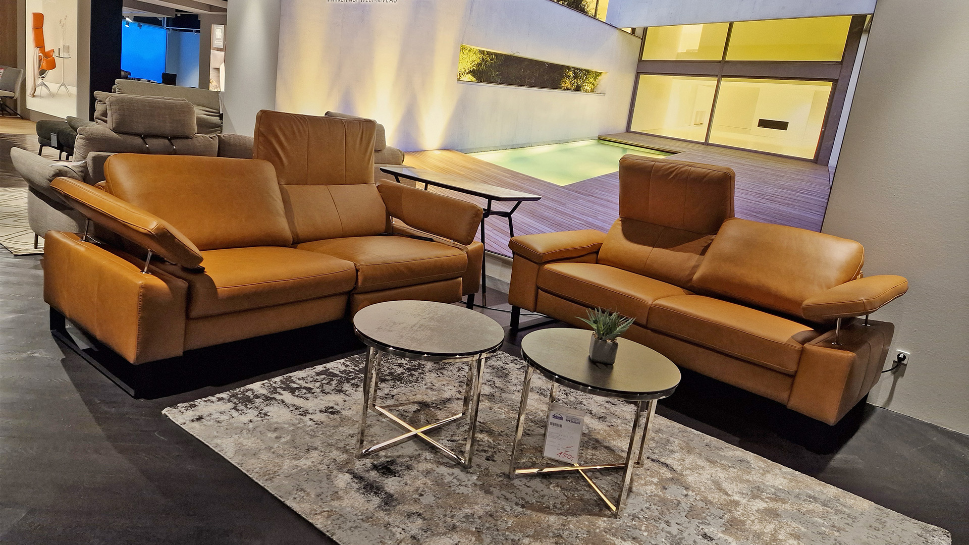 Candy Couchgarnitur mit motorischer Relaxfunktion in Leder -0533031500-36WW-A