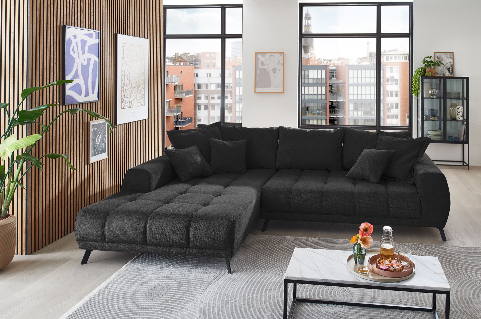 Stoff Ecksofa Abby in L-Form 