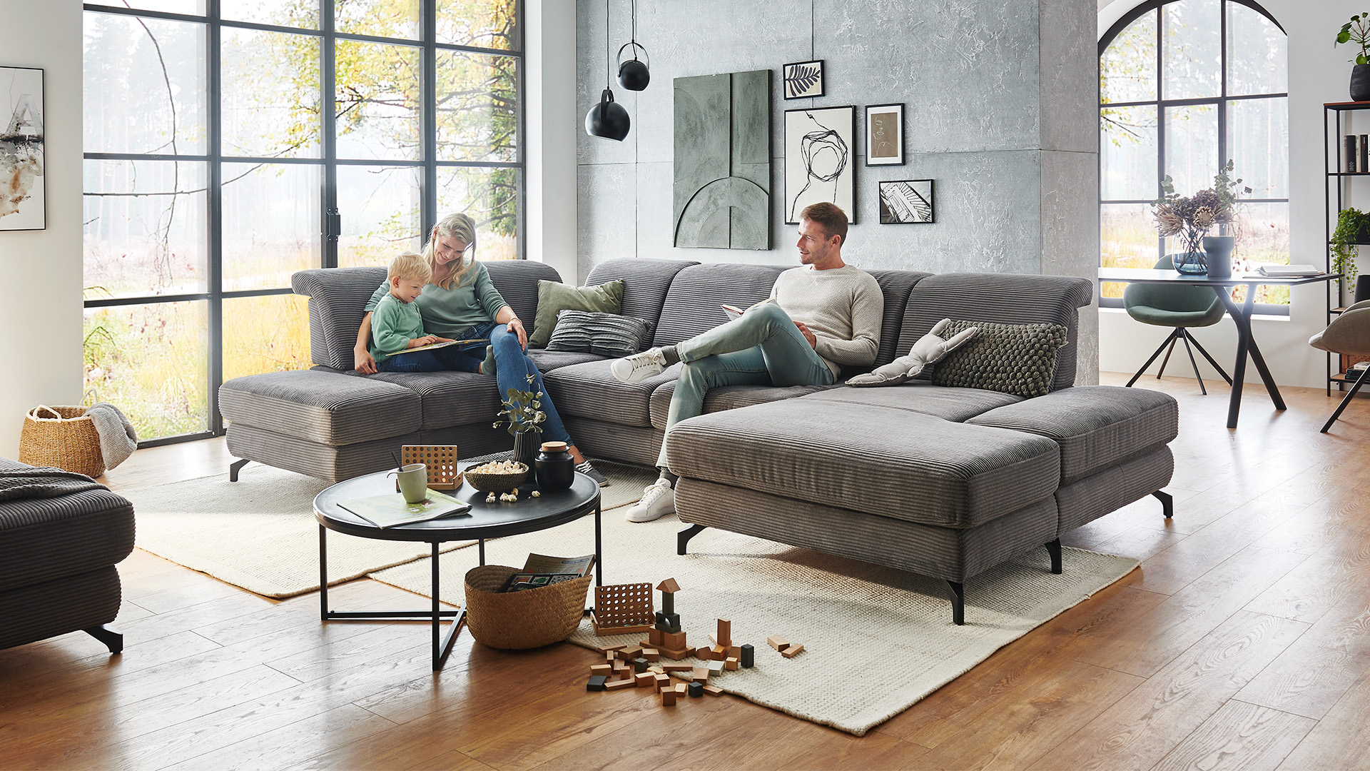 Wohnlandschaft Belfast in Trendstoff Cord Wohnlandschaft Belfast in Trendstoff Cord-07680247WW1