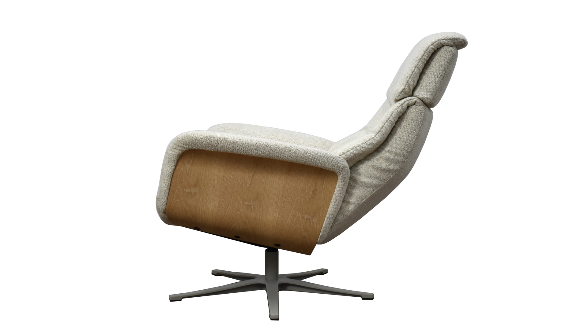 Relaxsessel Lion mit Holzapplikation und Hocker in Stoff-0979004700WW