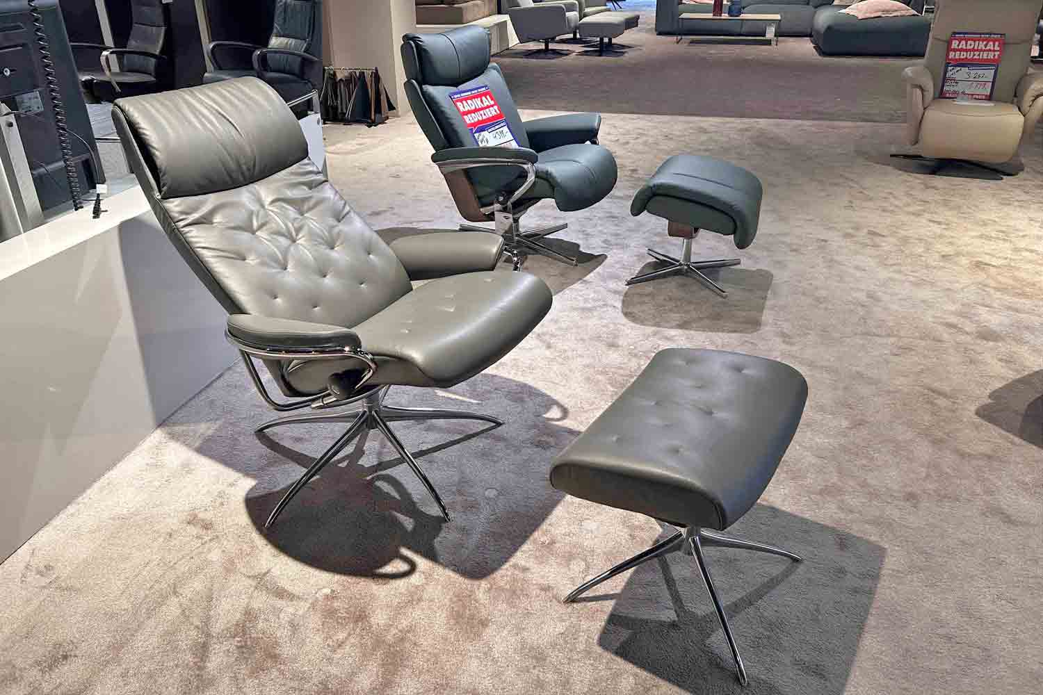 Stressless Sessel Metro inkl. Hocker in Leder 