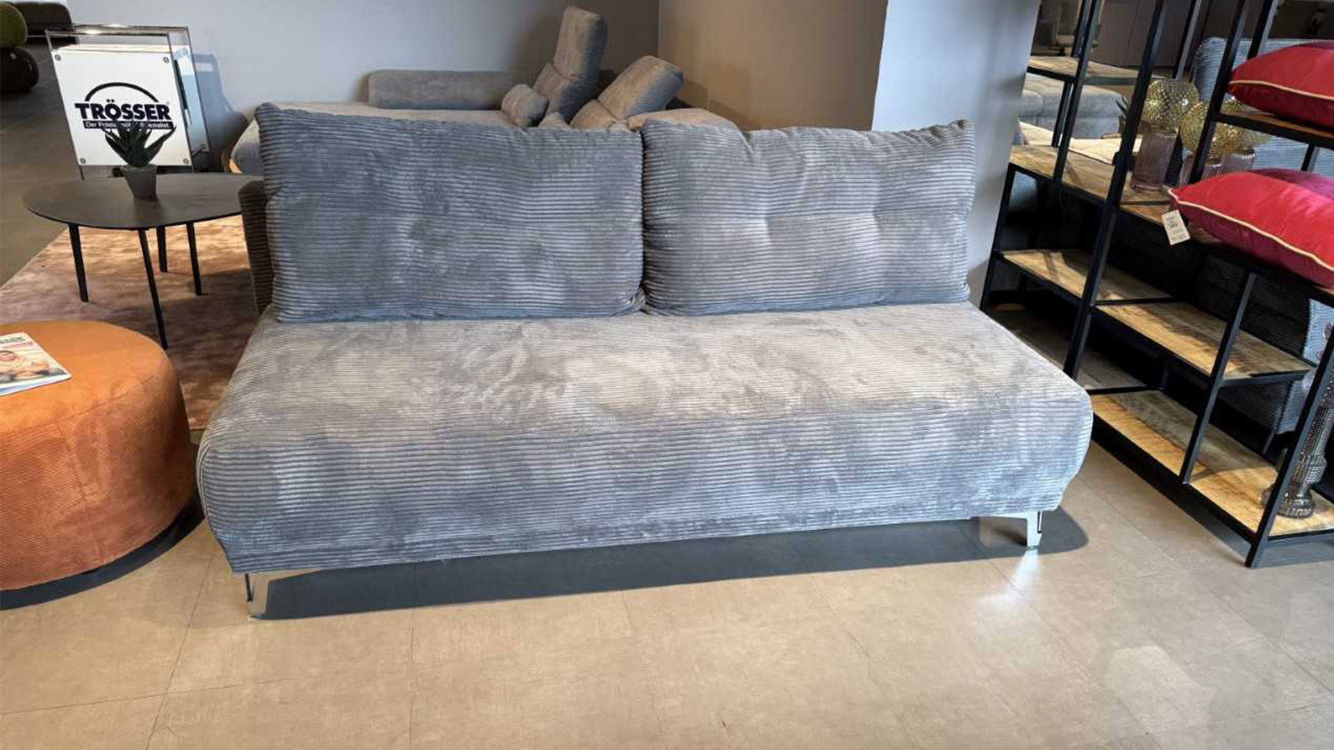 Schlafsofa mit Schlaffunktion und Bettkasten in Trendstoff Cord -0450001000-36WW-A