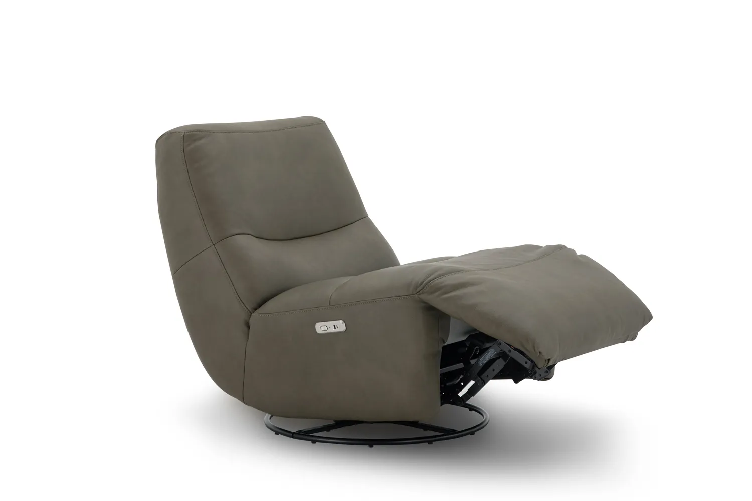 Schaukelsessel inkl. motorischer Relaxfunktion in Leder Olive 