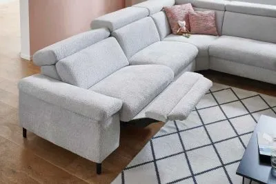Ecksofa in Stoff L-Form mit Federkern