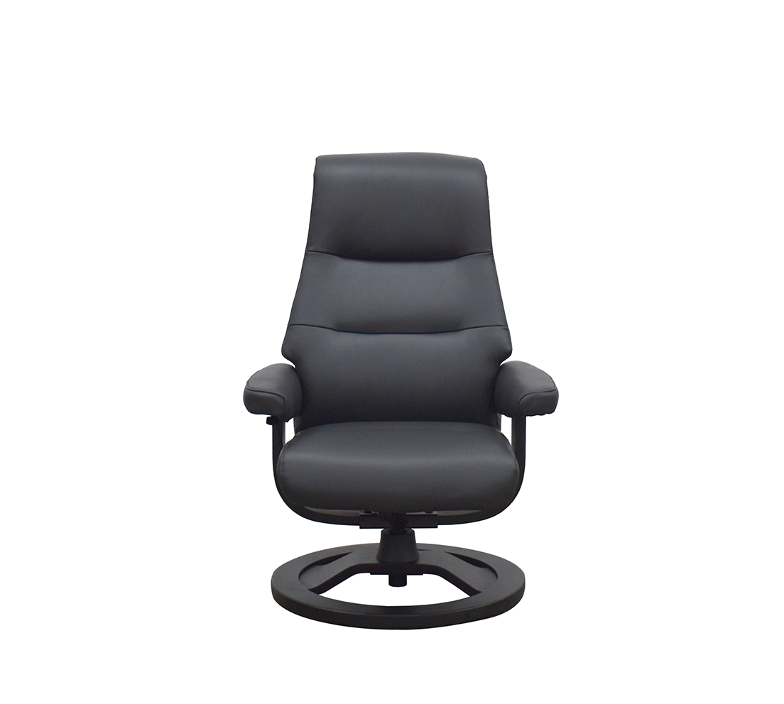 Relaxsessel President mit Hocker in Leder-Lederlook Relaxsessel President mit Hocker in Leder-Lederlook