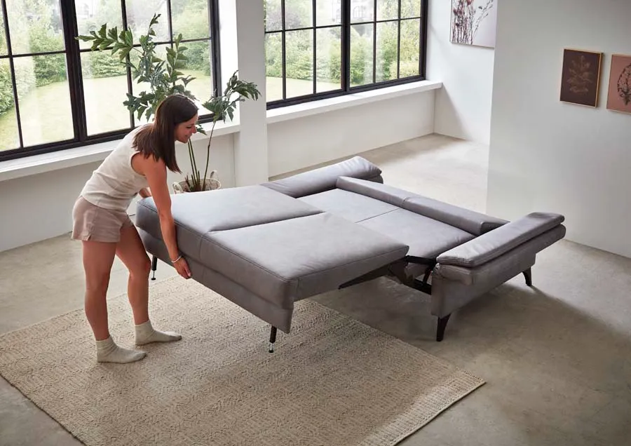 Schlafsofa in Stoff mit Easy Lift Funktion Blau 