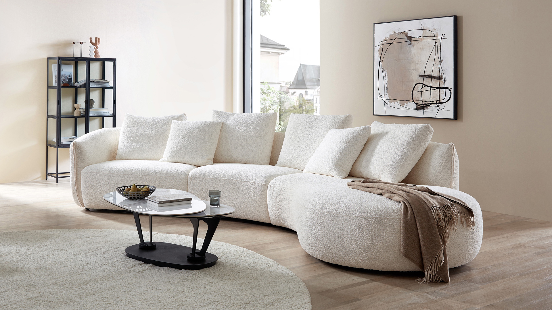Designer Ecksofa in Boucle Stoff-05971009WW.10