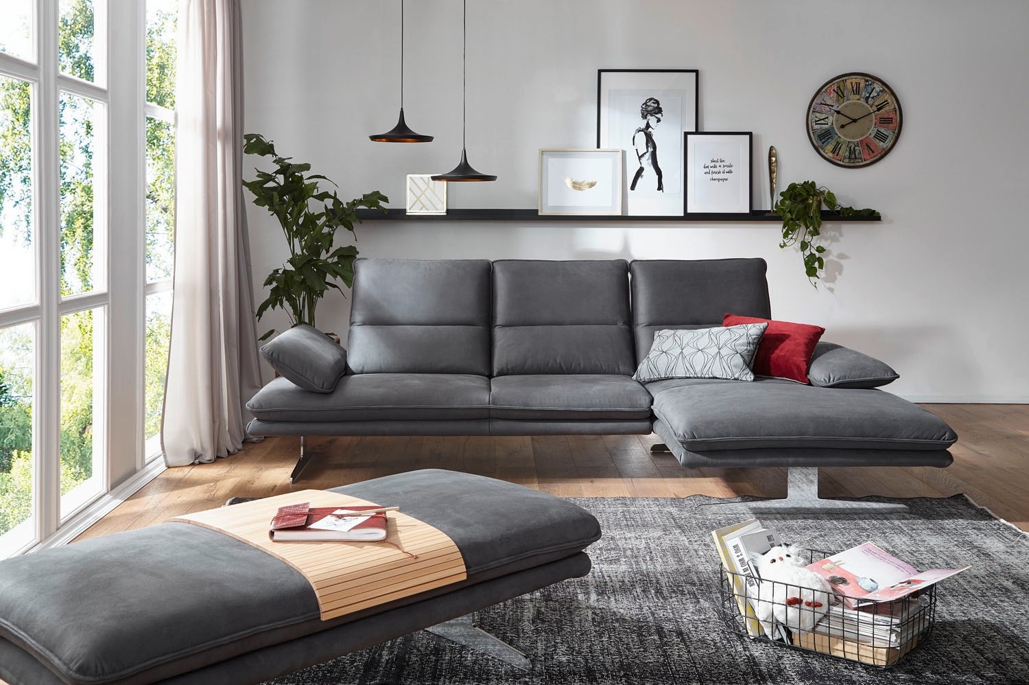 W.Schillig Ecksofa  Broadway 16777 Stoff mit Funktionen