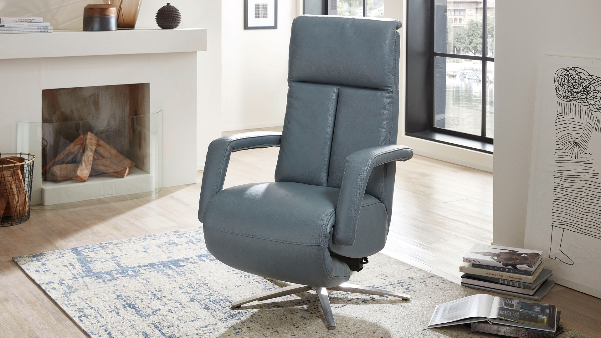 Cuoio Relaxsessel mit motorischer Relaxfunktion und Herz-Waage-Funktion in Leder -0597028033-07WW-A
