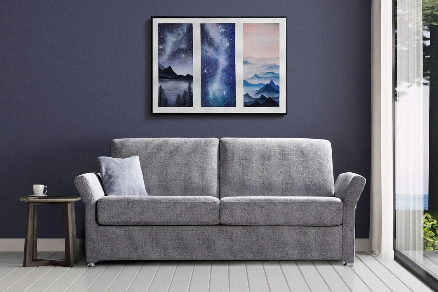 Schlafsofa mit Bettfunktion und Kaltschaummatratze 150x200cm