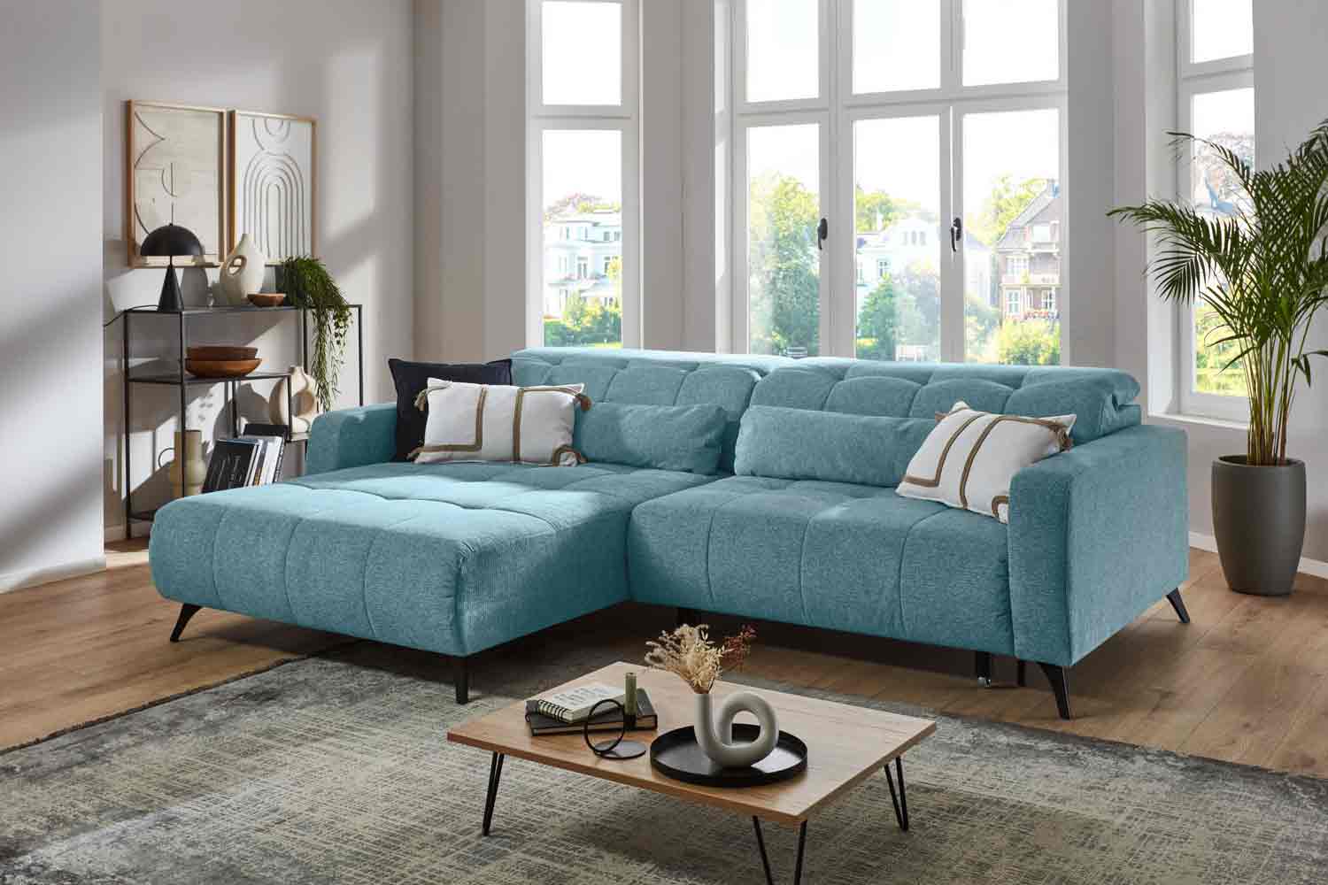 Ecksofa inkl. motorischen XXXL- Sitzvorzug in Stoff Ecksofa inkl. motorischen XXXL- Sitzvorzug in Stoff