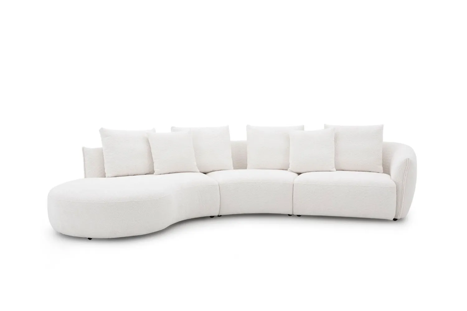 Designer Ecksofa in Boucle Stoff