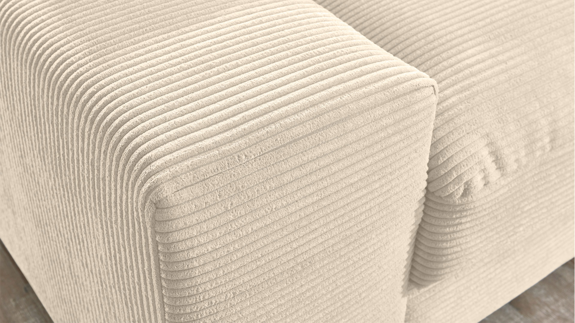 Ecksofa Soft mit losen Rückenkissen in Trendstoff Cord