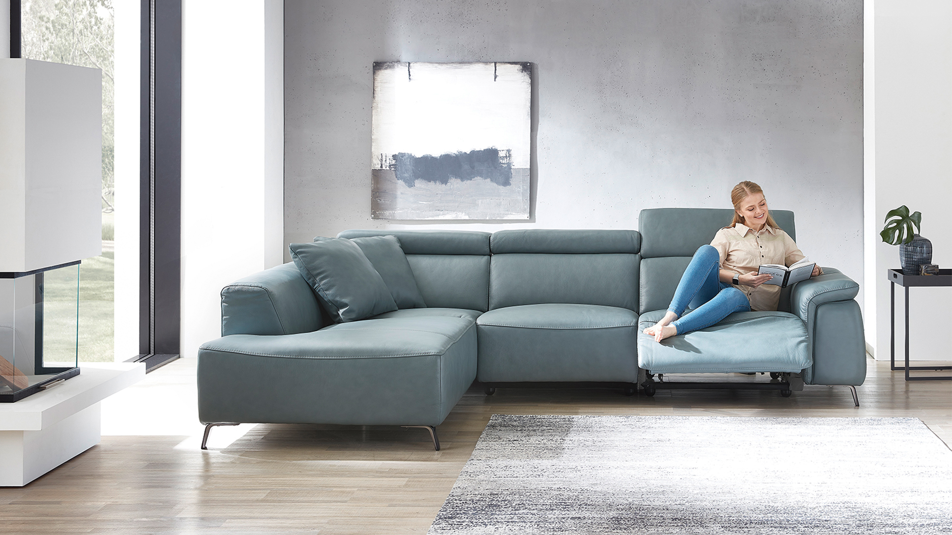 Ecksofa Firenze mit motorischer Relaxfunktion in Leder Ecksofa Firenze mit motorischer Relaxfunktion in Leder -05970318W3