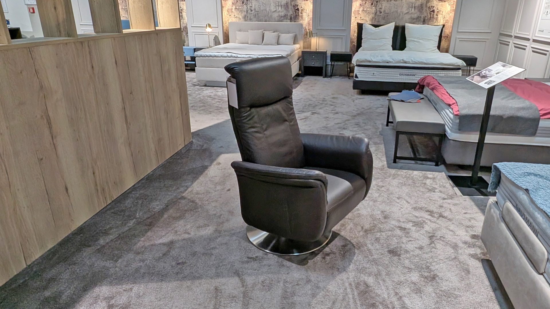 Gruber Relaxsessel mit manueller Relaxfunktion in Leder-0134018110-38WW-A