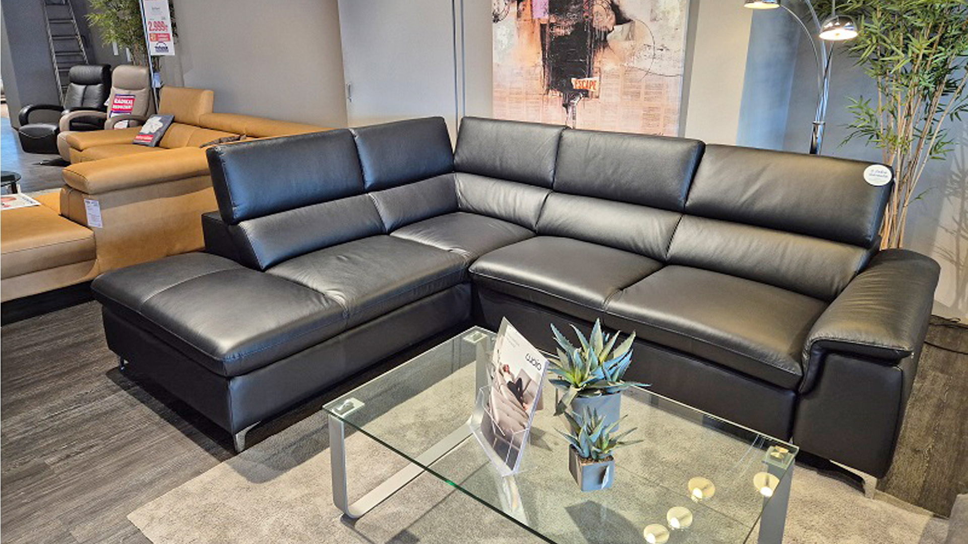Cuoio Ecksofa mit motorischen Vorziehsitz in Leder -0597018203-07WW-A