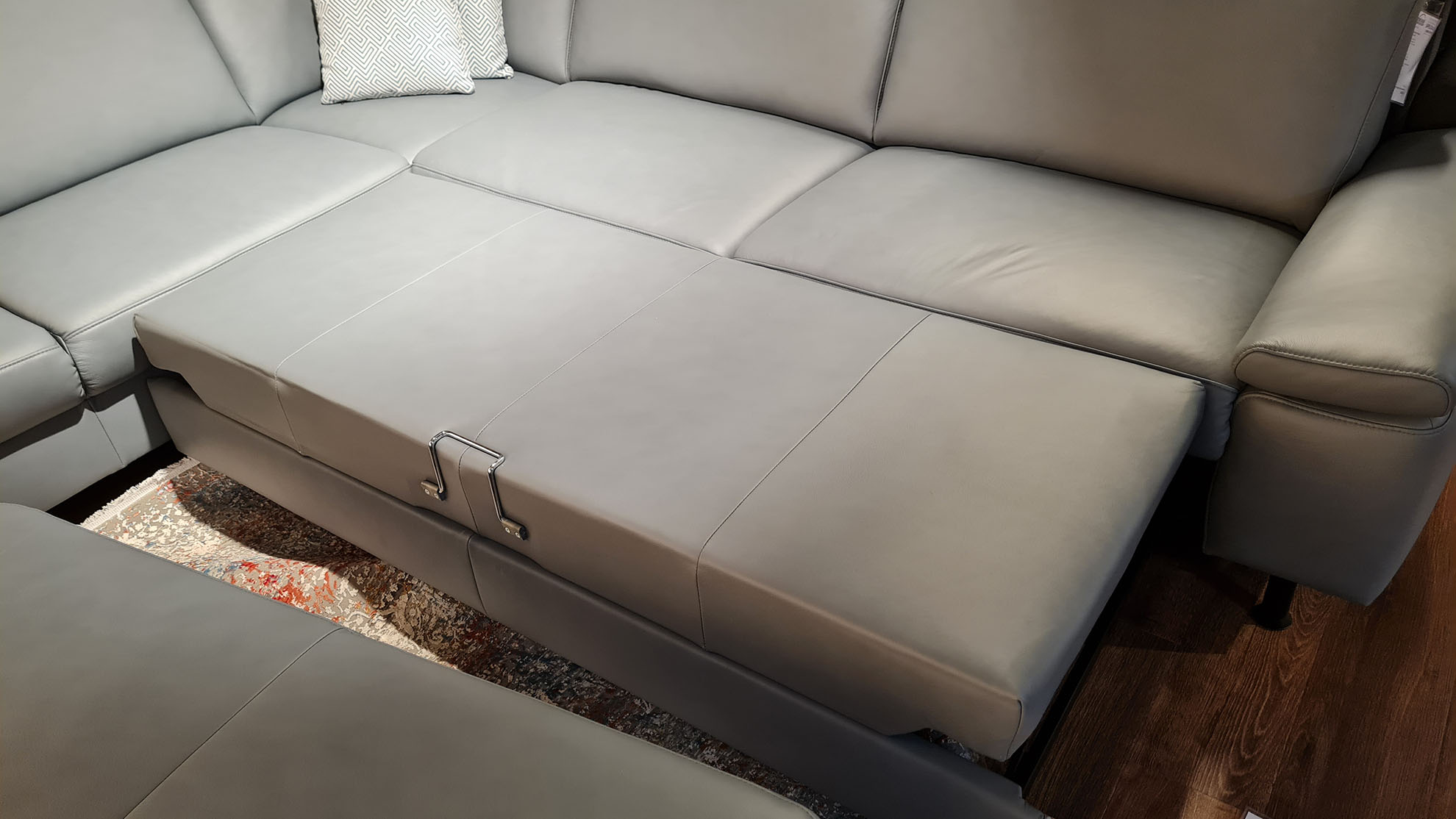 Modulmaster Ecksofa inkl. vielen Funktionen mit Hocker in Leder  -0775015503-05-40WW-A