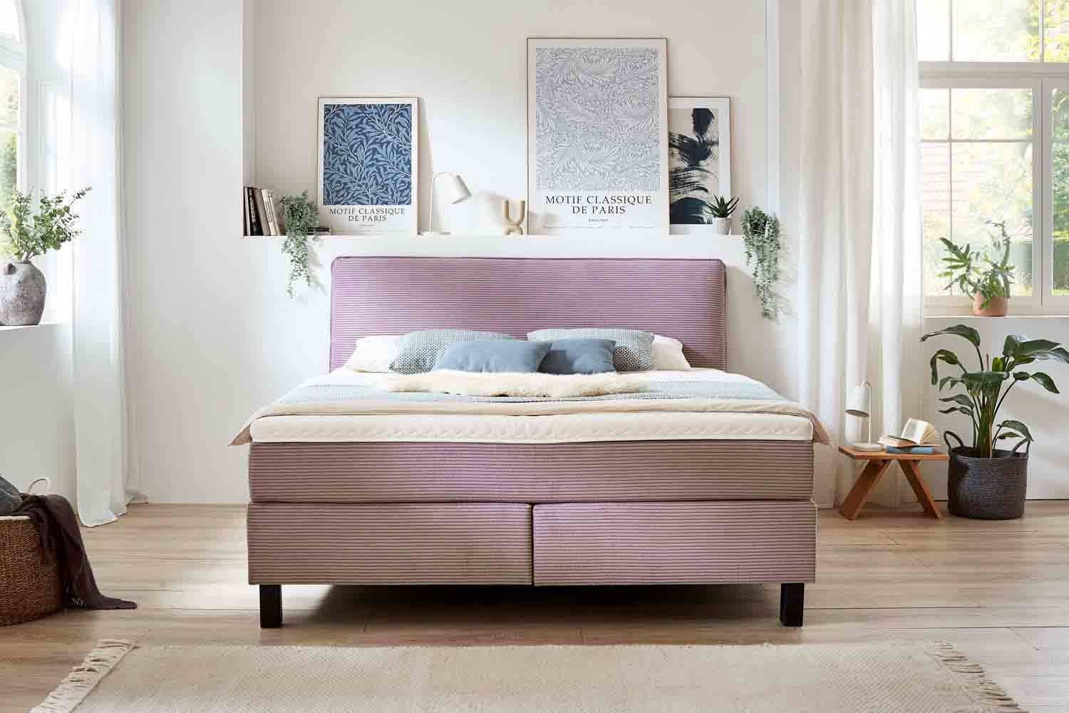 Cord Boxspringbett Home 4000 inkl. Wendematratze