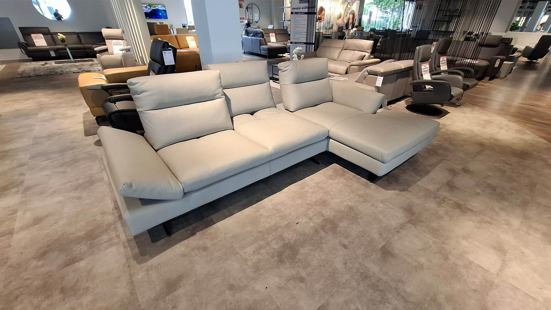 Cuoio Ecksofa mit Sitztiefenverstellung Leder-0597102400-36WW-A