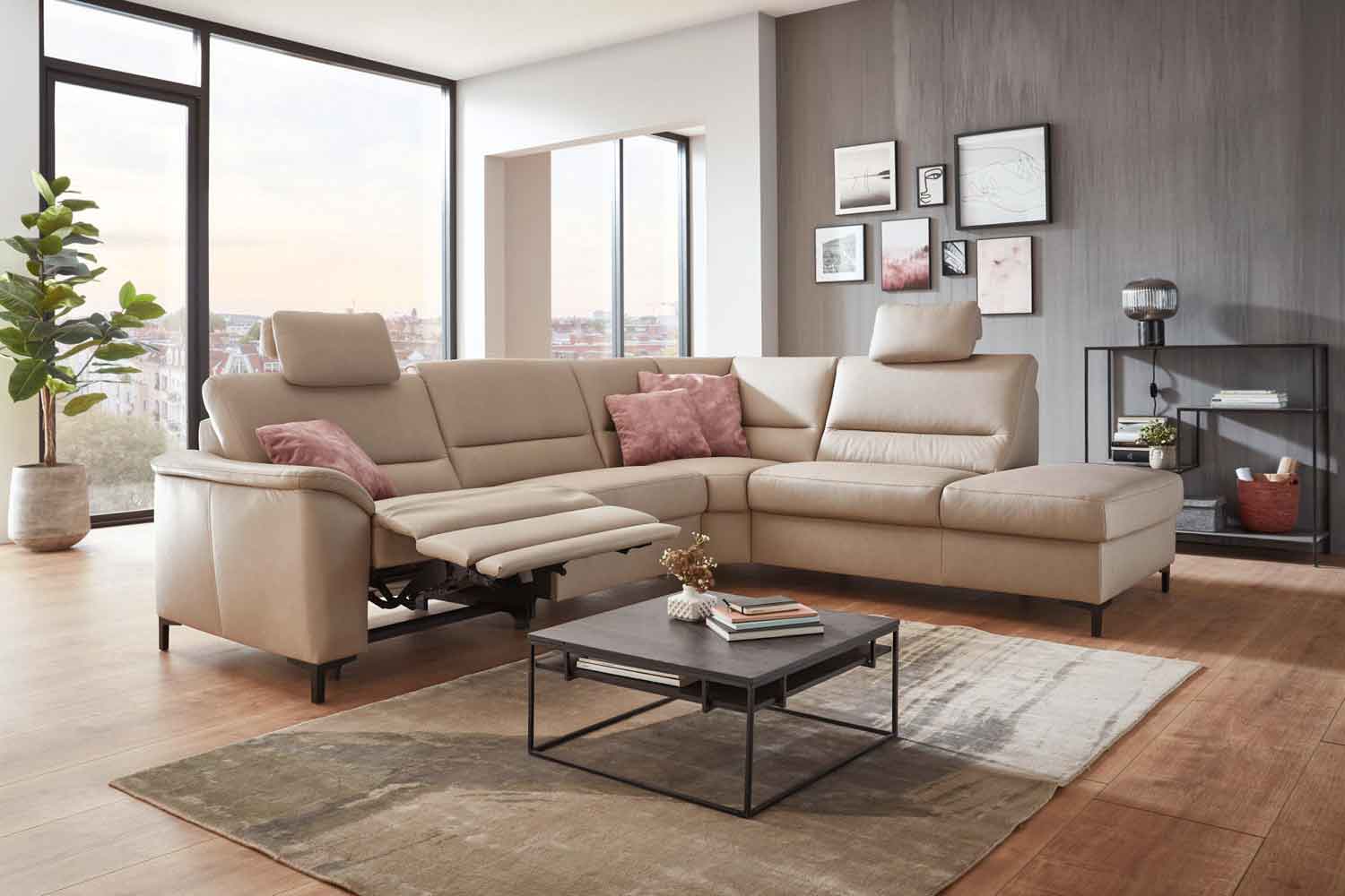 Modulmaster Ecksofa Cosmos High in Leder