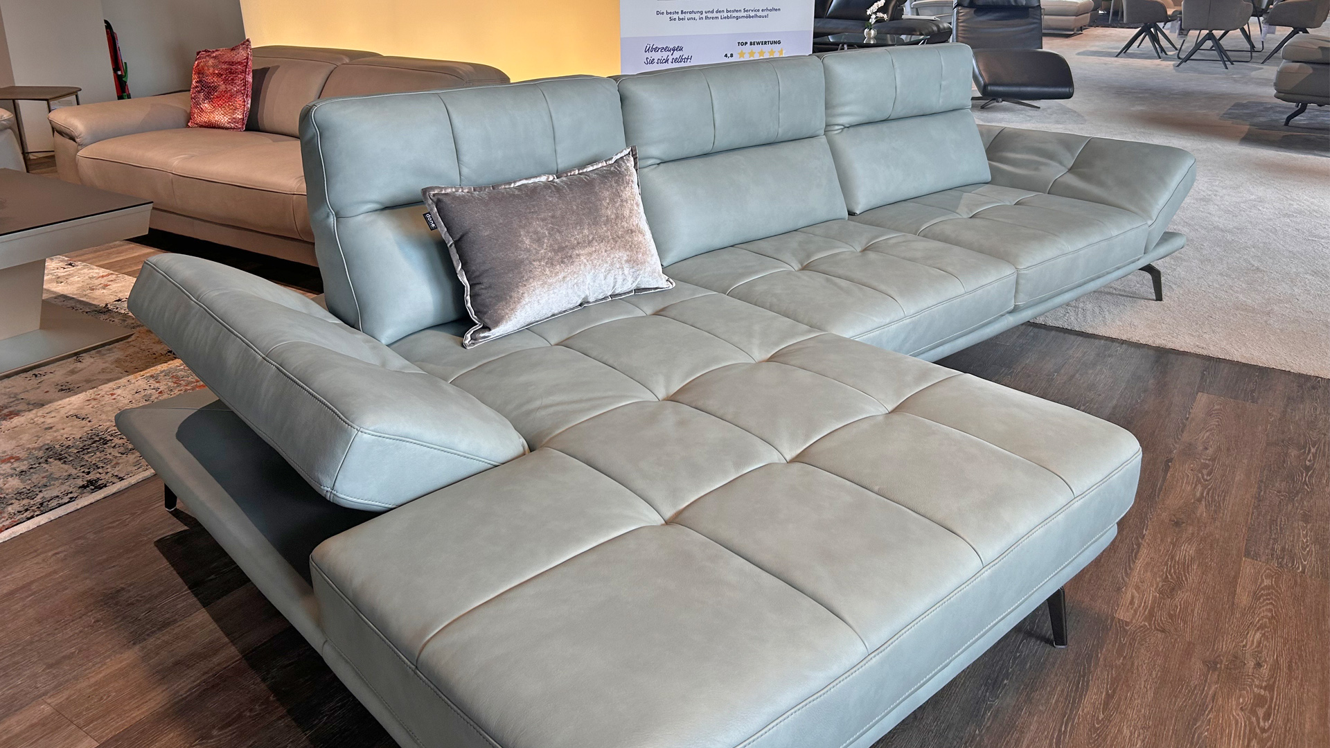 Cuoio Ecksofa in Leder mit manueller Sitztiefenverstellung -0597101900-35WW-A