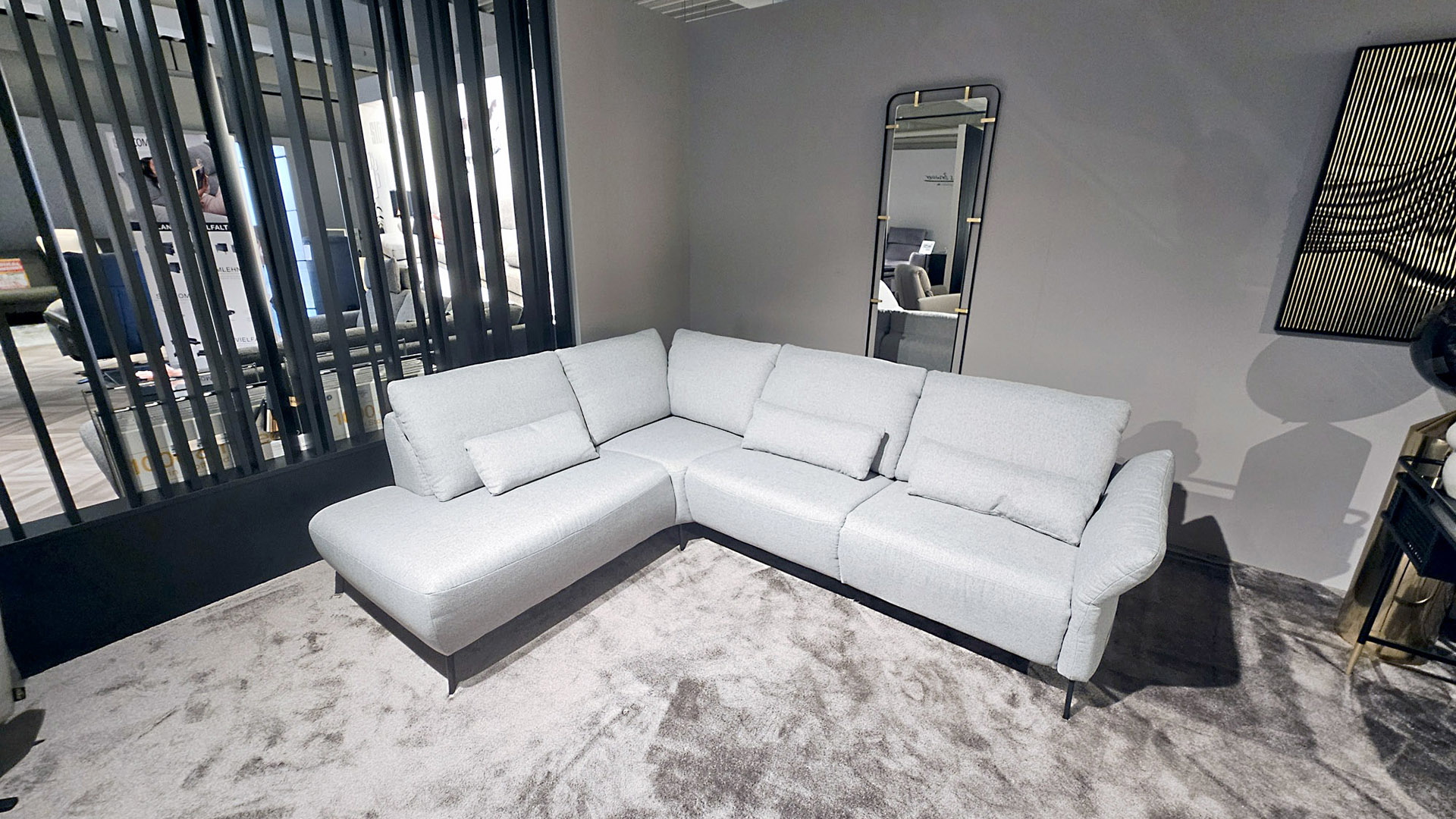 Hilker Ecksofa HC8 mit motorischer Relaxfunktion in Stoff  -0533029302-06WW-A