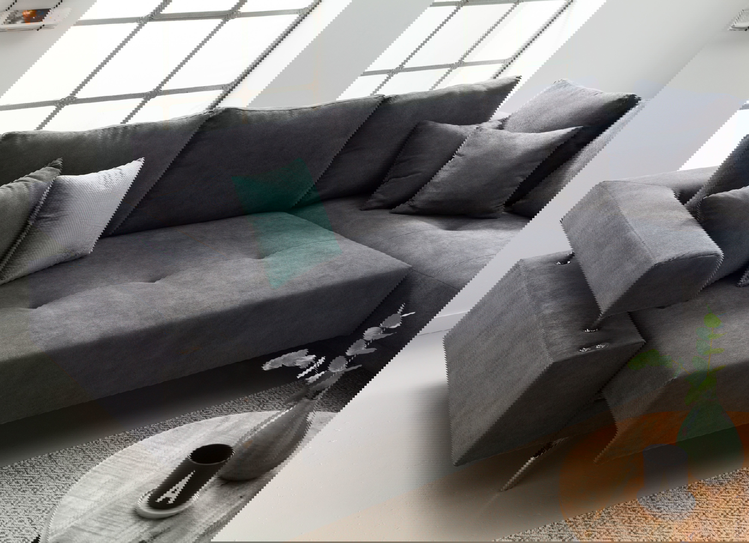 Ecksofa Dream mit motorischer Sitztiefenverstellung in Stoff-06460128WW