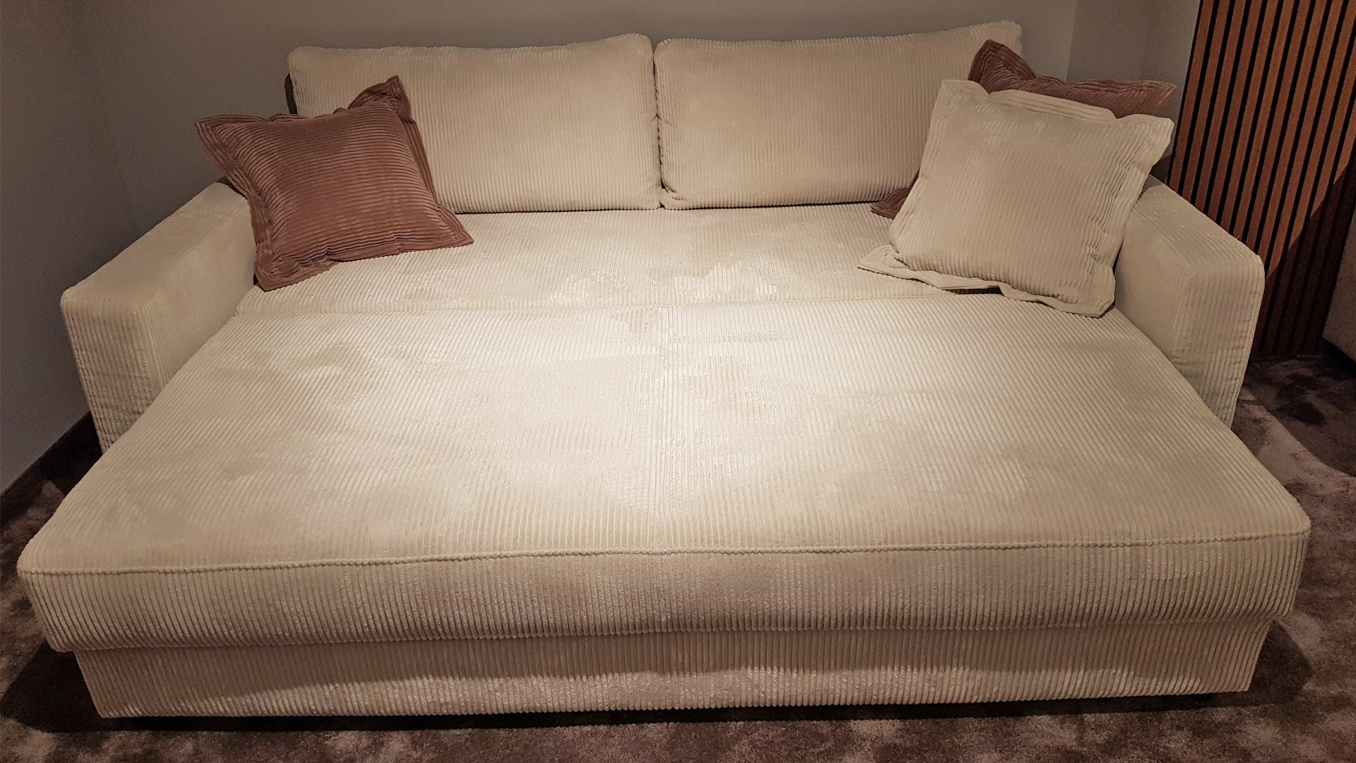 Schlafsofa inkl. Stauraum und Hubbeschlag in trendigen Cord -0784014400-01WW-A
