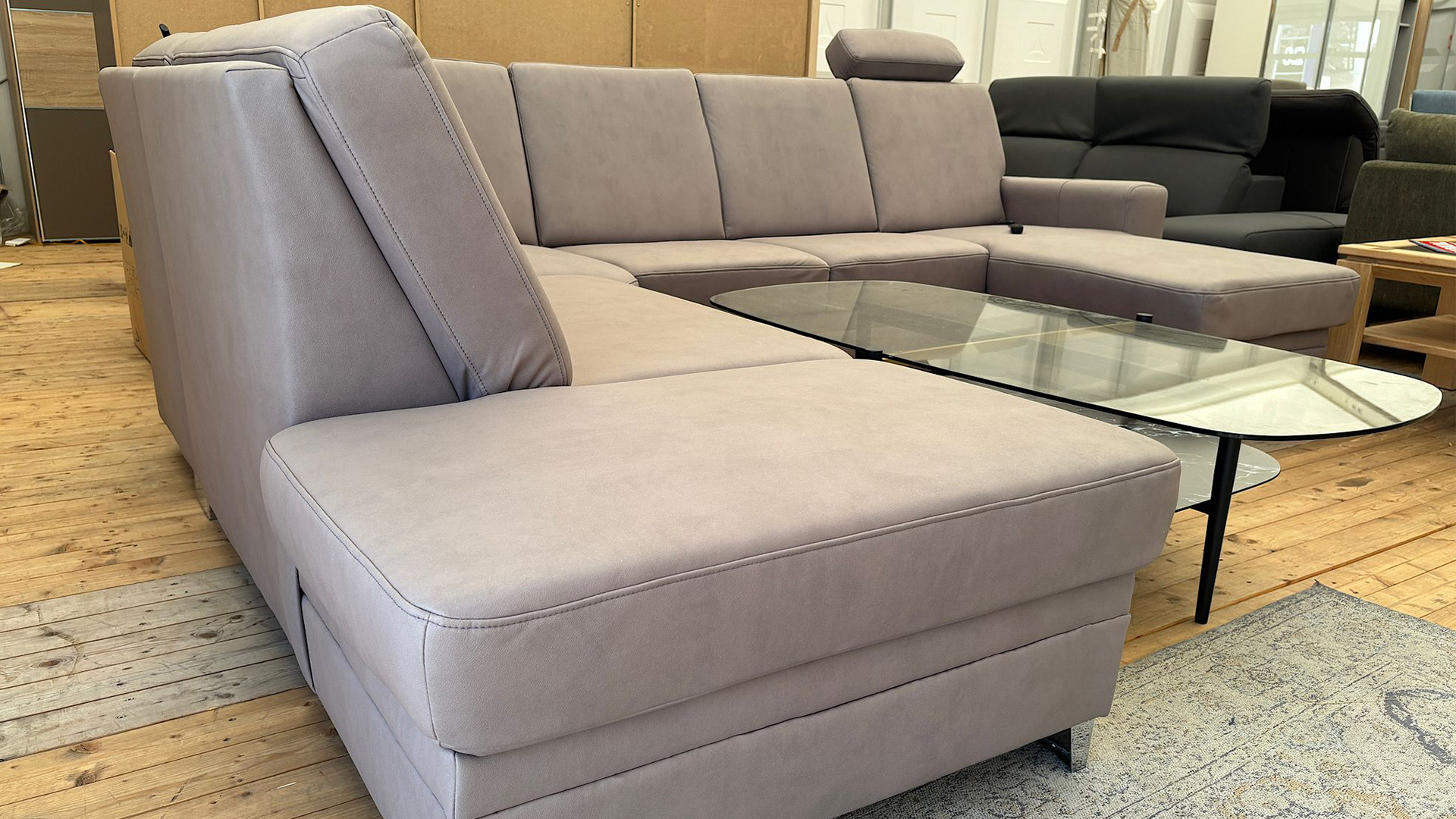 Modulmaster Wohnlandschaft mit Kopfstütze in Mikrofaser -0126800088-34WW-A