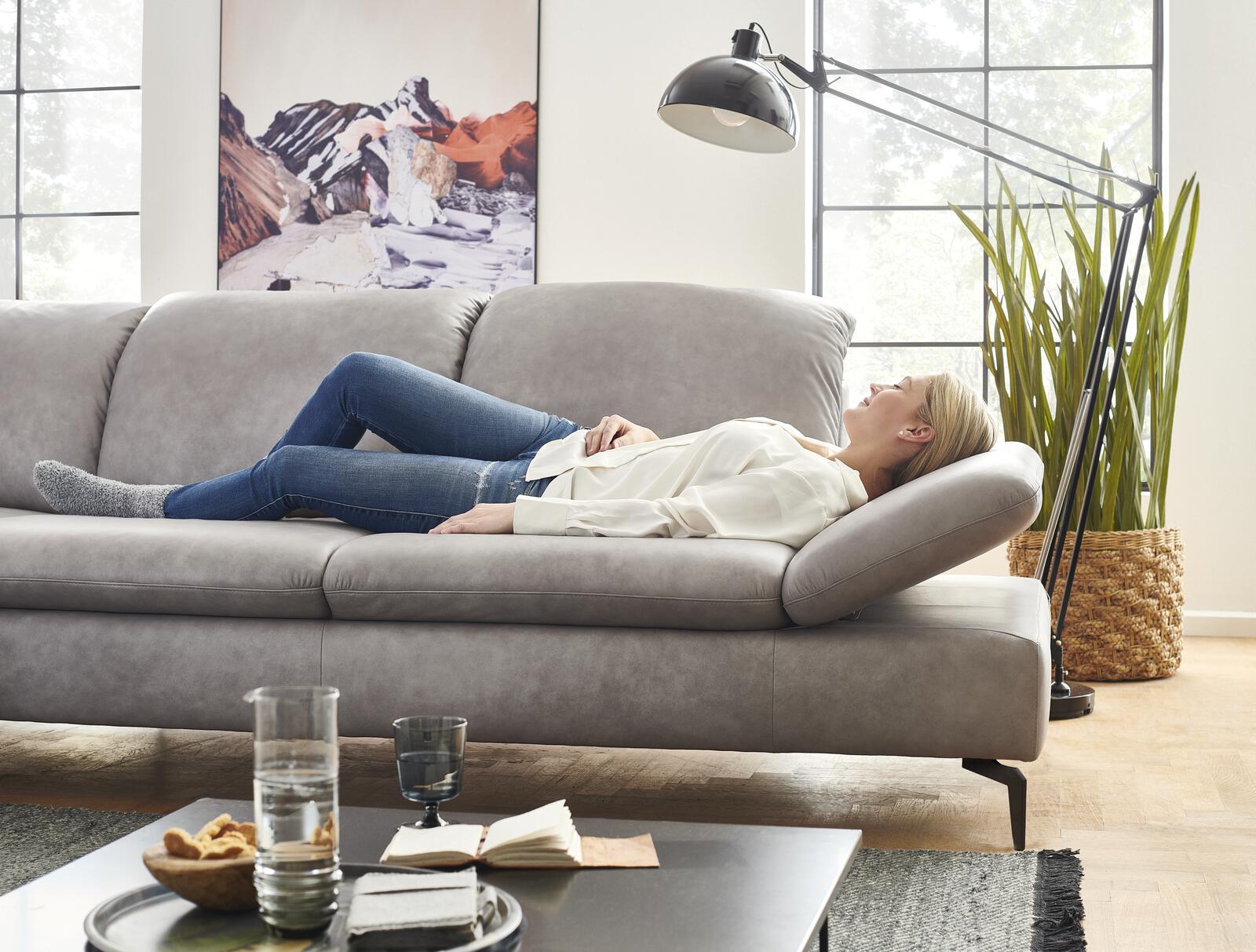 Ecksofa Lavina mit Funktion in Leder