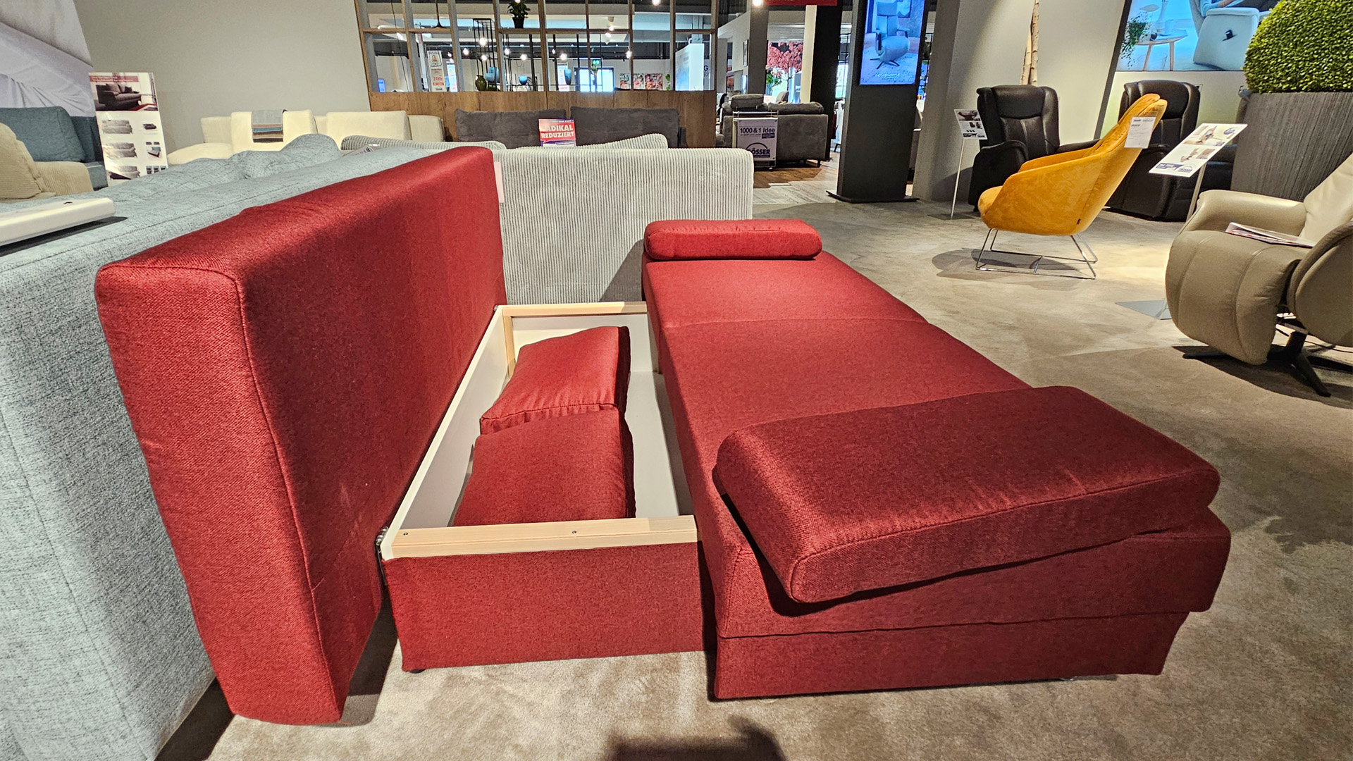 Schlafsofa inkl. Kissen in Stoff