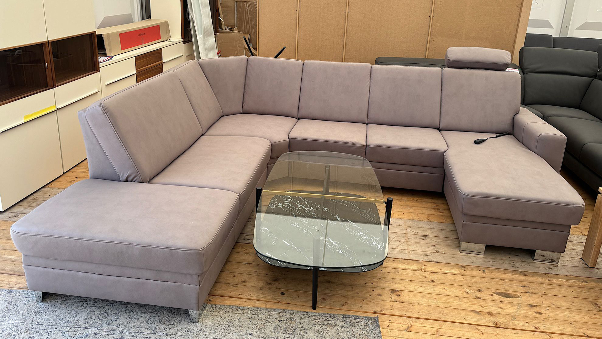 Modulmaster Wohnlandschaft mit Kopfstütze in Mikrofaser -0126800088-34WW-A