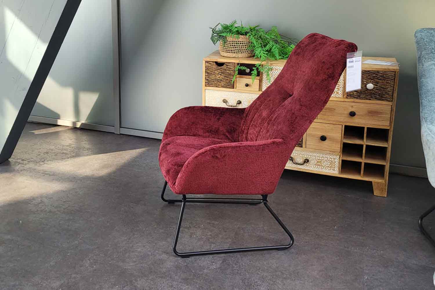 Stoff Sessel inkl. Hocker