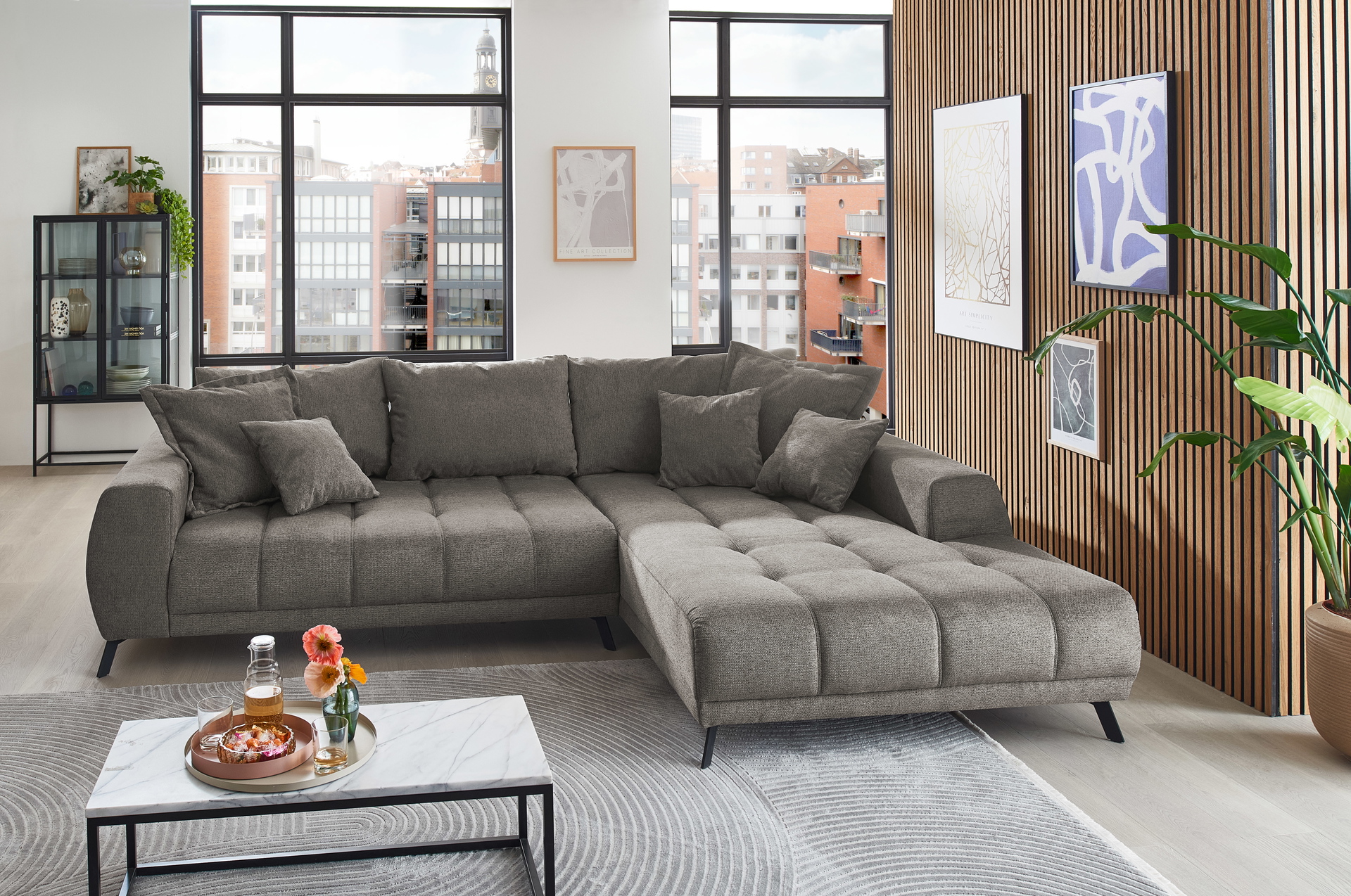 Stoff Ecksofa Abby in L-Form 