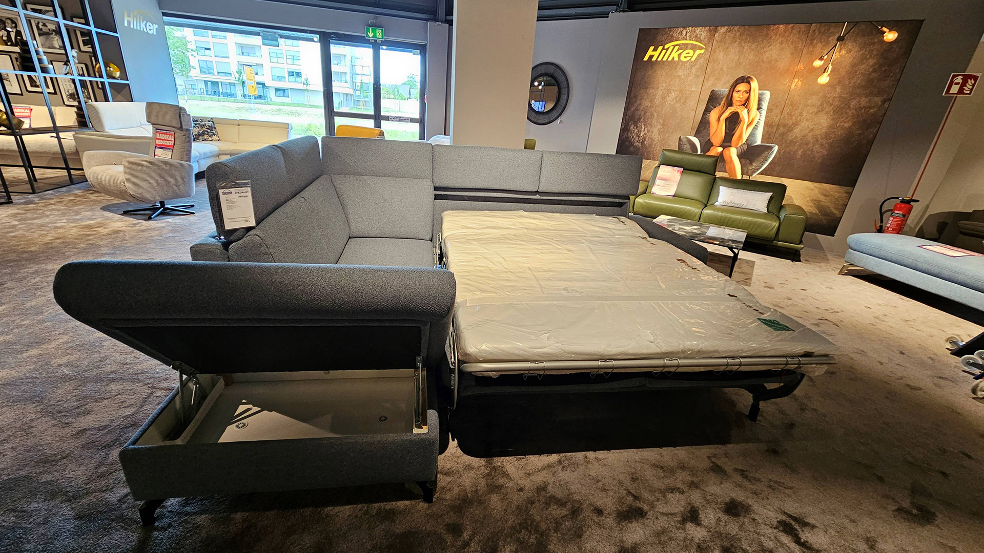 Ecksofa mit Kaltschaummatratze und Stauraum in Stoff -0768021701-49WW-A