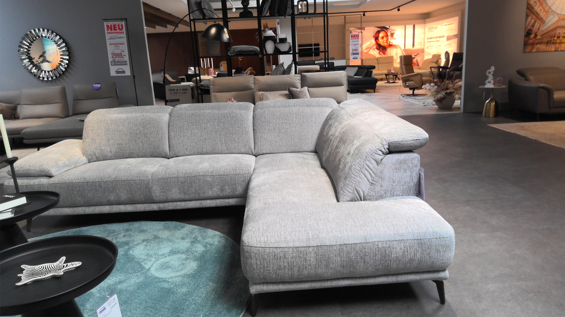 Cuoio Stoff Ecksofa inkl. manueller Kopfteilverstellung -0597101700-44WW-A