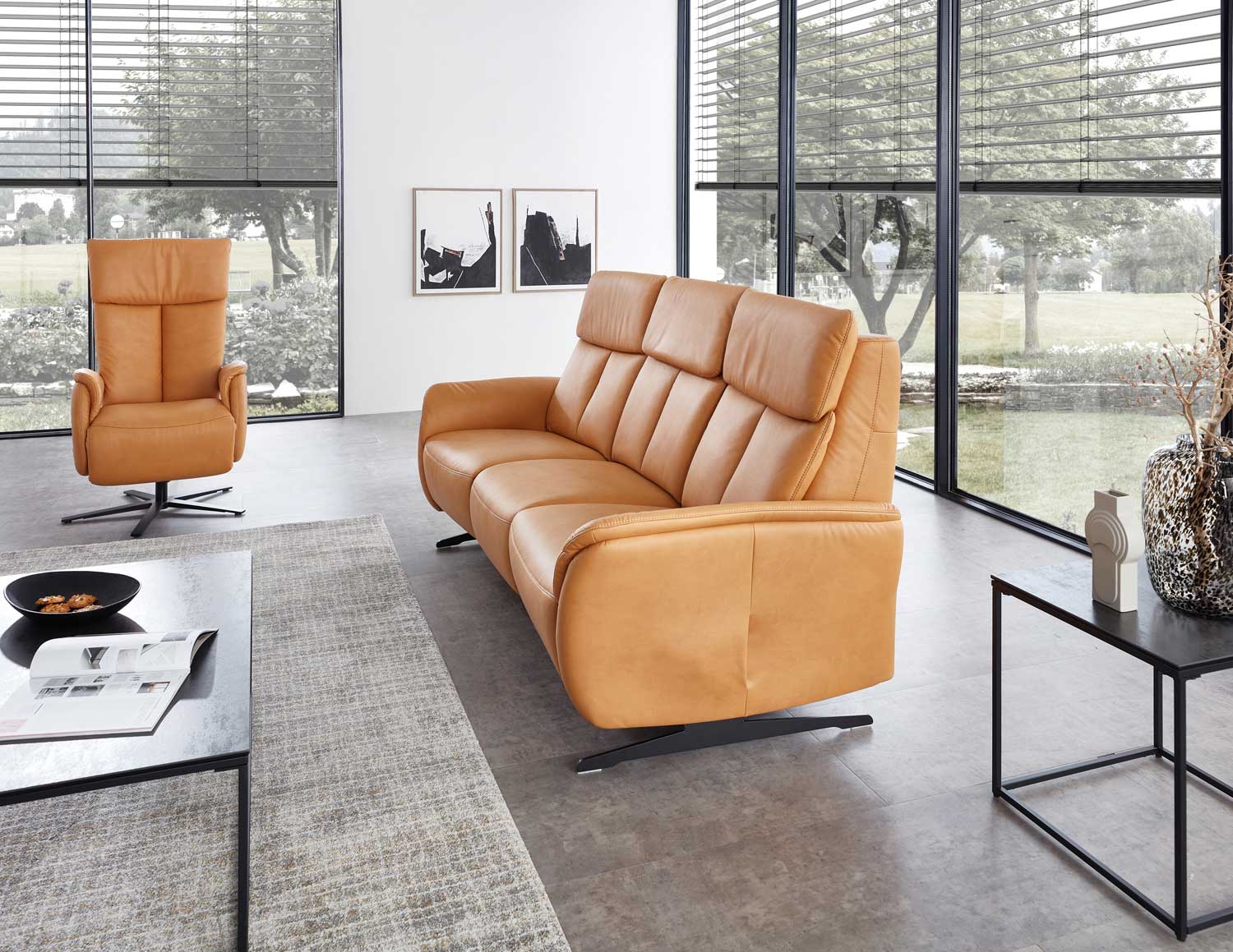 Stoff Rundsofa mit optionalen Funktionen