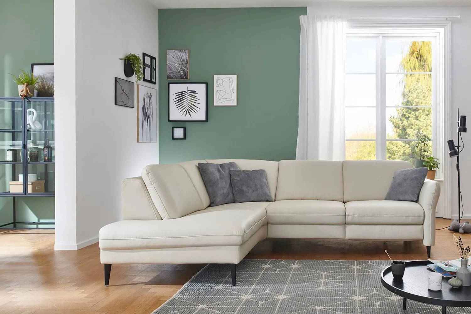 Leder Ecksofa kleine L-Form