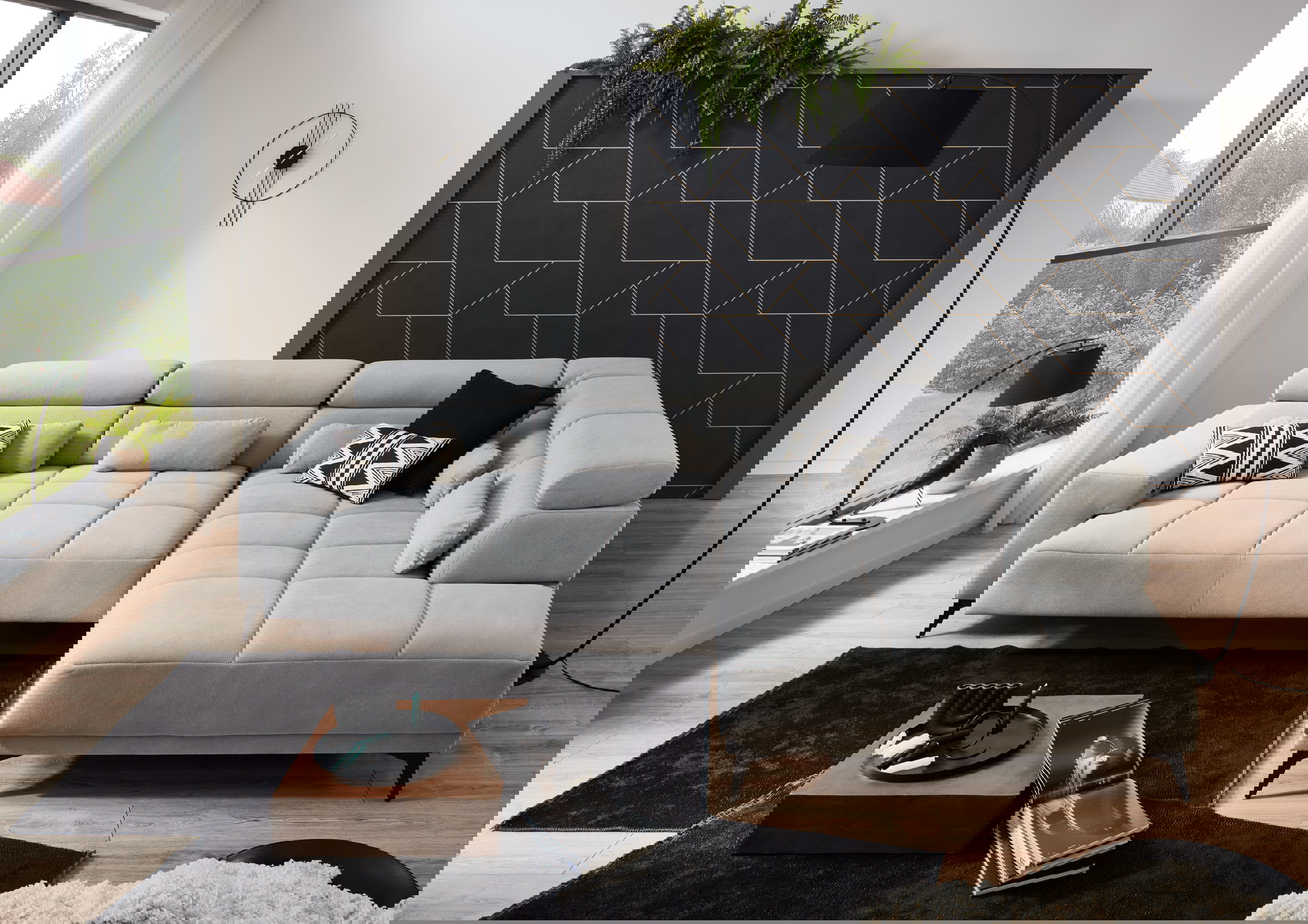 Ecksofa Wave 2.0 mit motorischen XL-Sitzvorzug in Stoff-0646Wave2.0WW